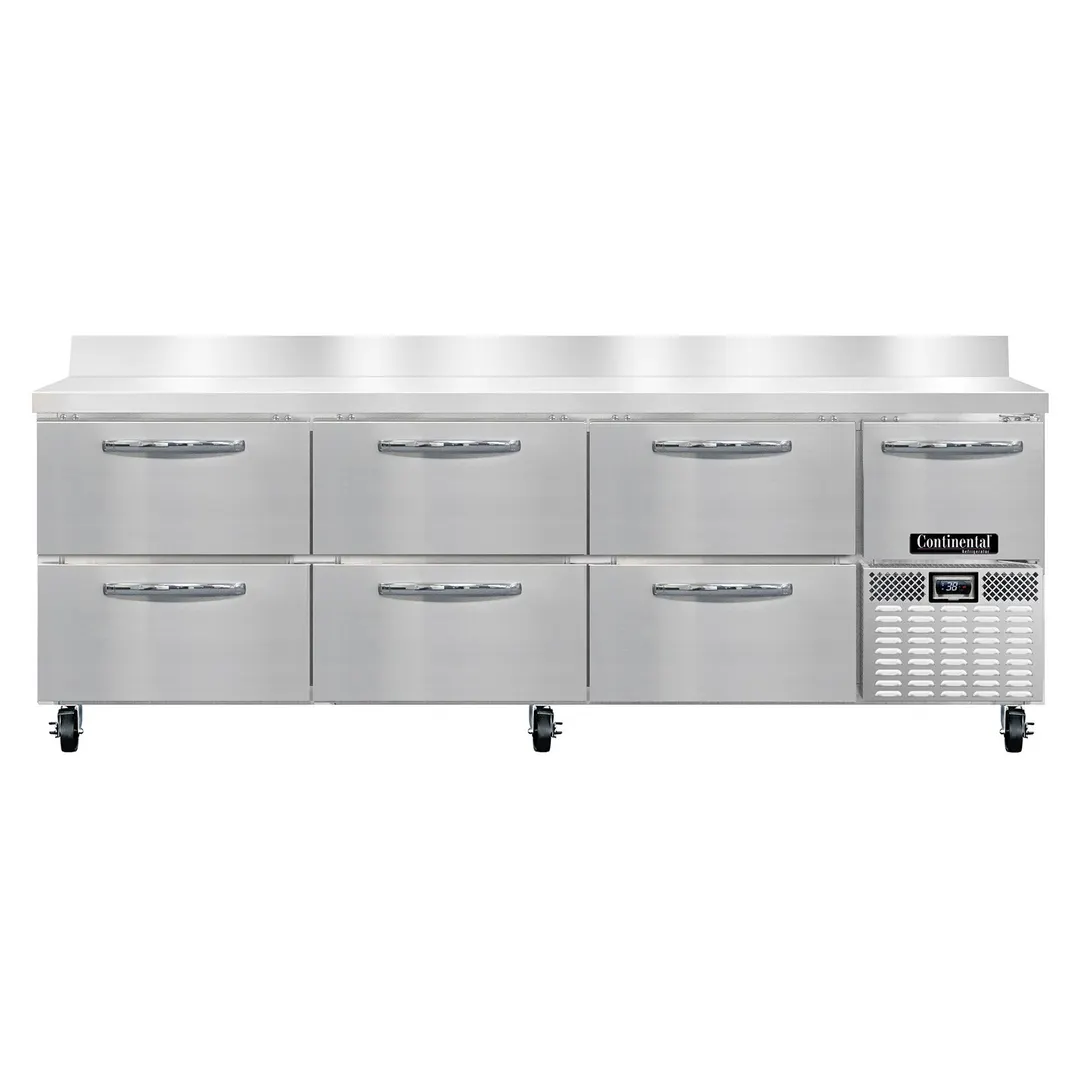 Continental Refrigerator RA93NBS-D 93" Worktop Refrigerator w/ 6 Drawers & 1 Half Door