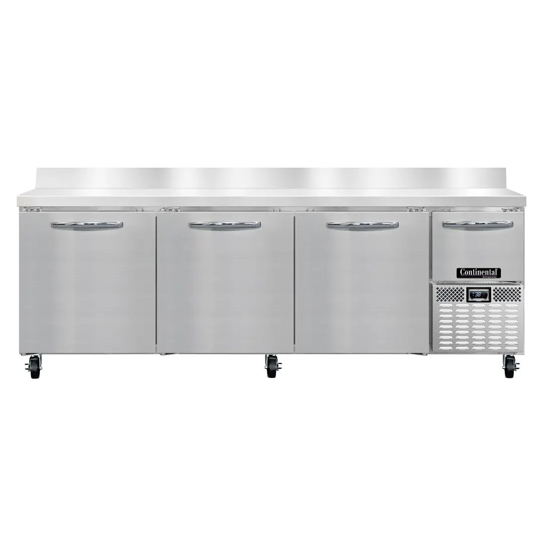 Continental Refrigerator RA93NBS 93" Worktop Refrigerator w/ 3 Full & 1 Half Doors