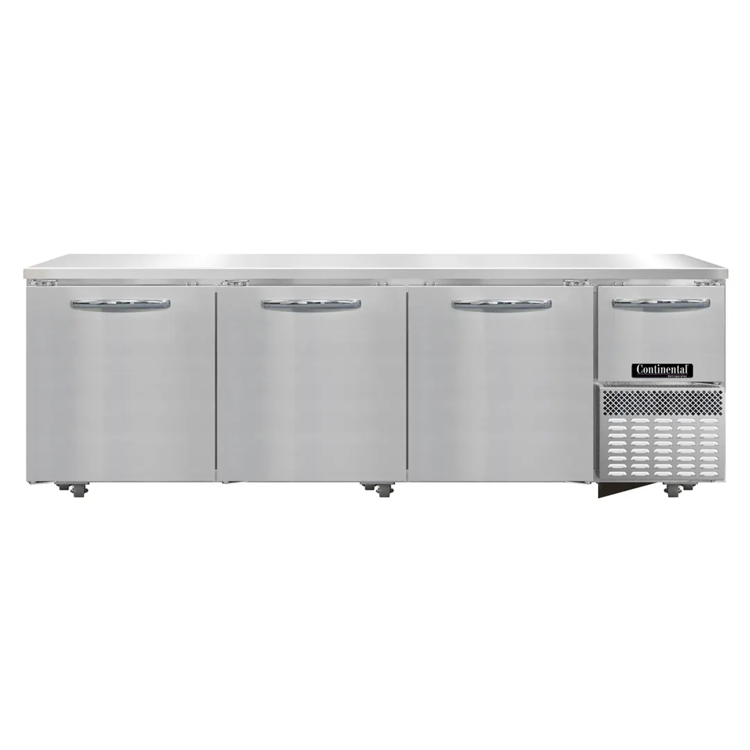 Continental RA93SN-U 93" 4-Door Undercounter Refrigerator, Steel, Front Breathing, 25.6 cu ft