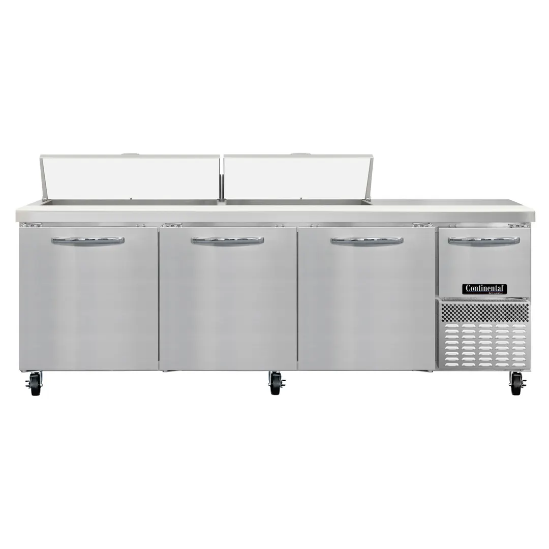 Continental Refrigerator RA93SN18 93" 4-Door Sandwich and Salad Prep Table, 18 Pans, Stainless Steel