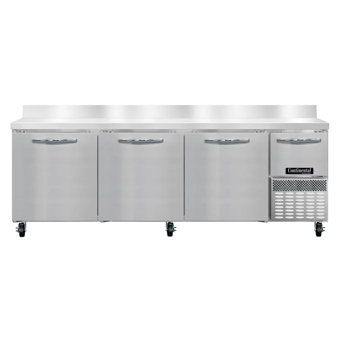 Continental Refrigerator RA93SNBS 93" Worktop Refrigerator w/ 3 Full & 1 Half Doors