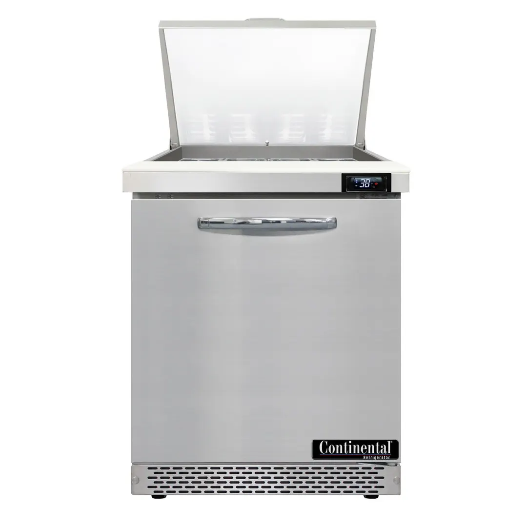 Continental Refrigerator SW27N12M-FB 27" Mega Top Sandwich Prep Table w/ 1 Door, Front Breather, 12 pans