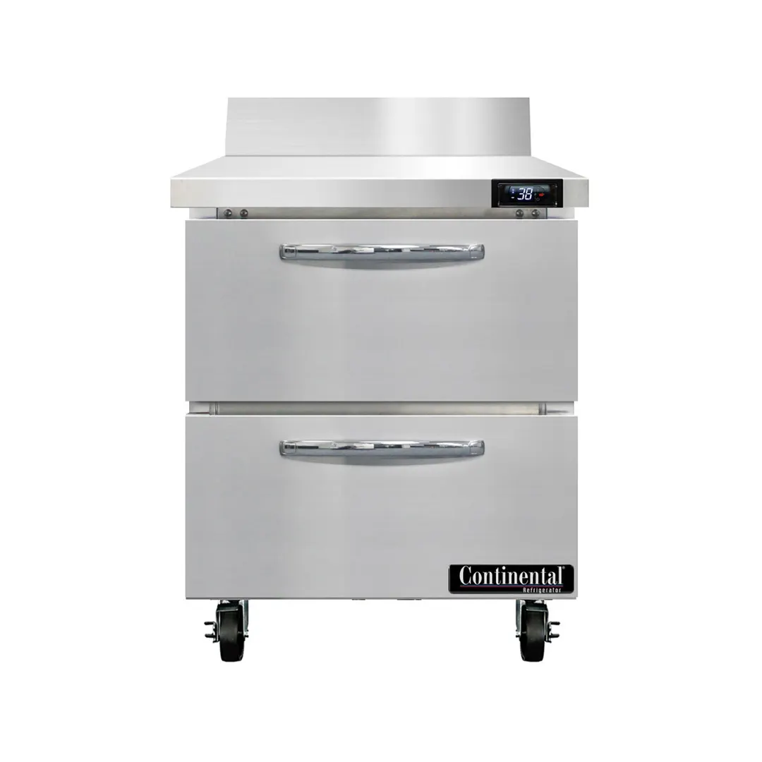 Continental Refrigerator SW27NBS-D 27" 1-Section Worktop Refrigerator w/ 2 Drawers, 7.4 cu. ft.