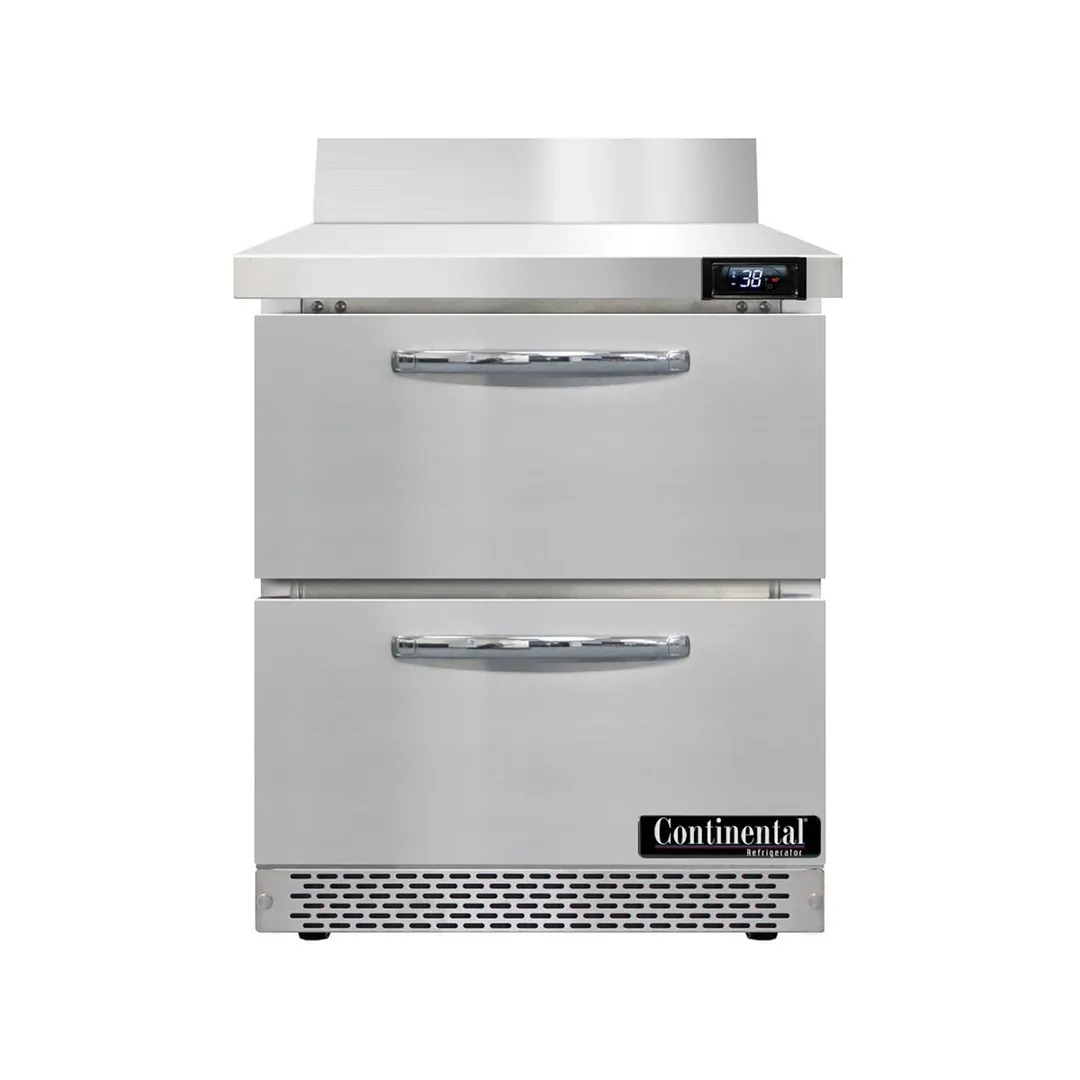 Continental Refrigerator SW27NBS-FB-D 27" 1-Section WorkTop Refrigerator w/ 2 Drawers, 7.4 cu. ft.