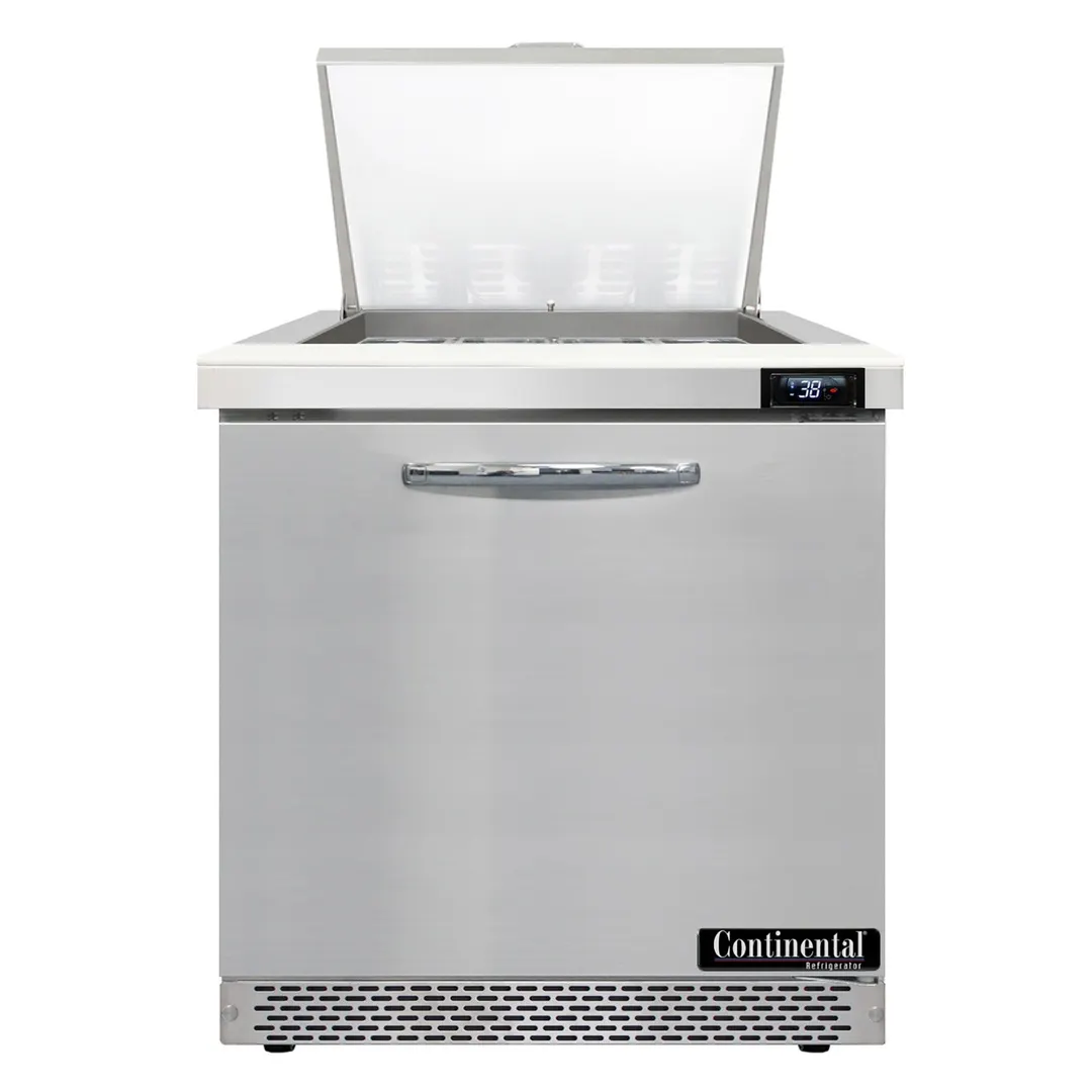 Continental Refrigerator SW32N12M-FB 32" Mega Top Sandwich Prep Table w/ 1 Door, 12 pans