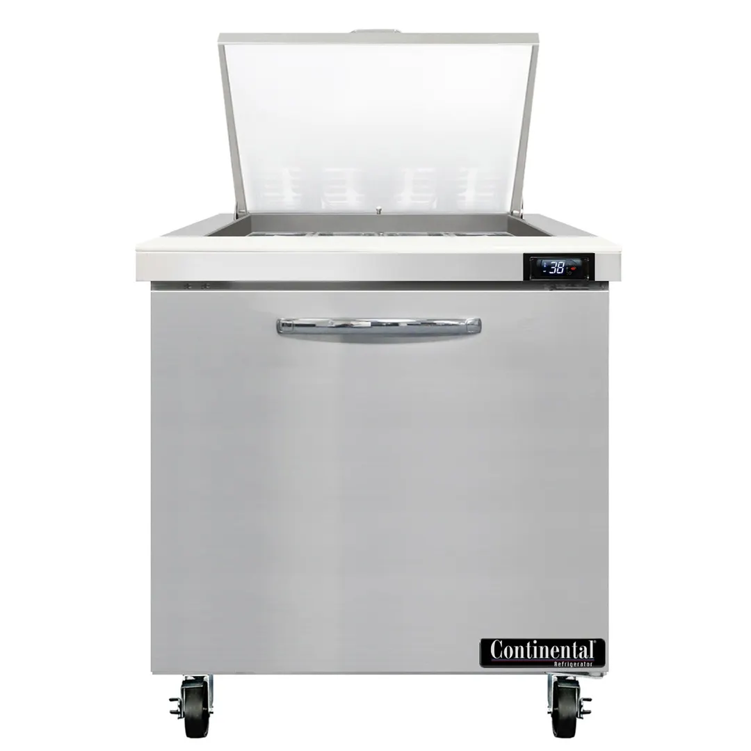 Continental Refrigerator SW32N12M 32" Mega Top Sandwich Prep Table w/ 1 Door, 12 pans