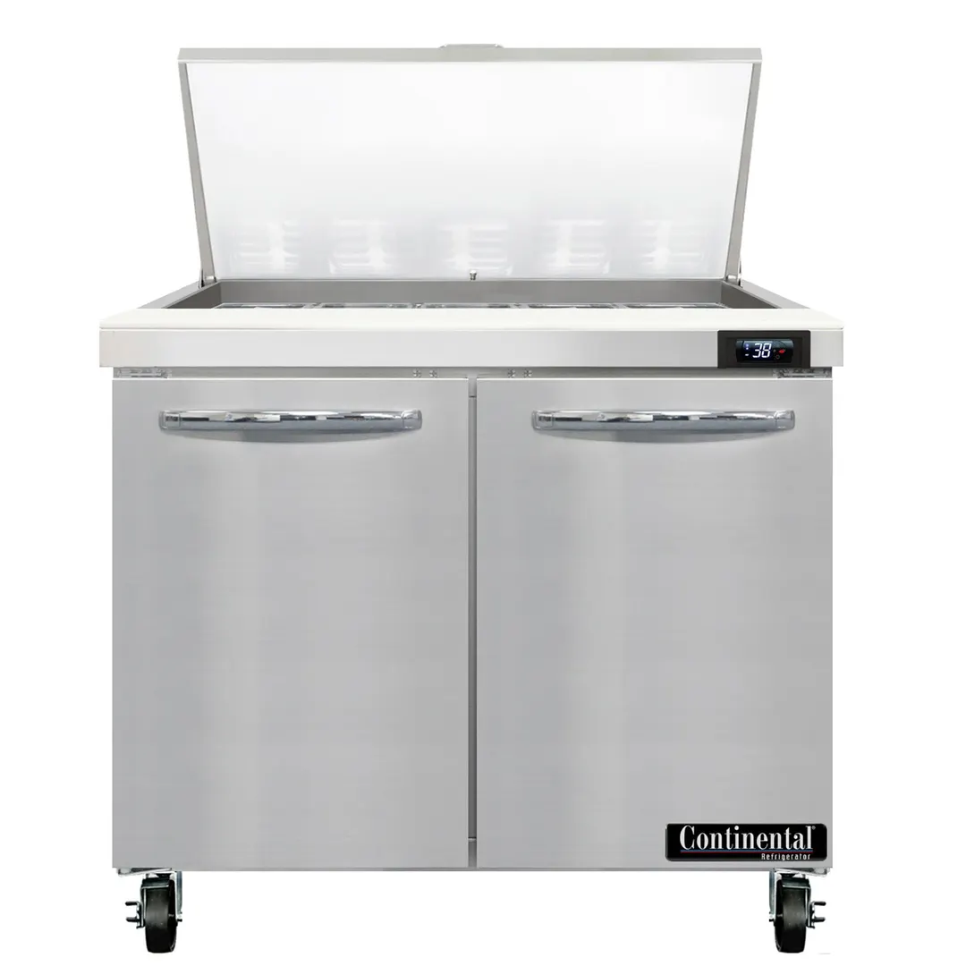 Continental Refrigerator SW36N15M 36" Mega Top Sandwich Prep Table w/ 2 Doors, 15 pans