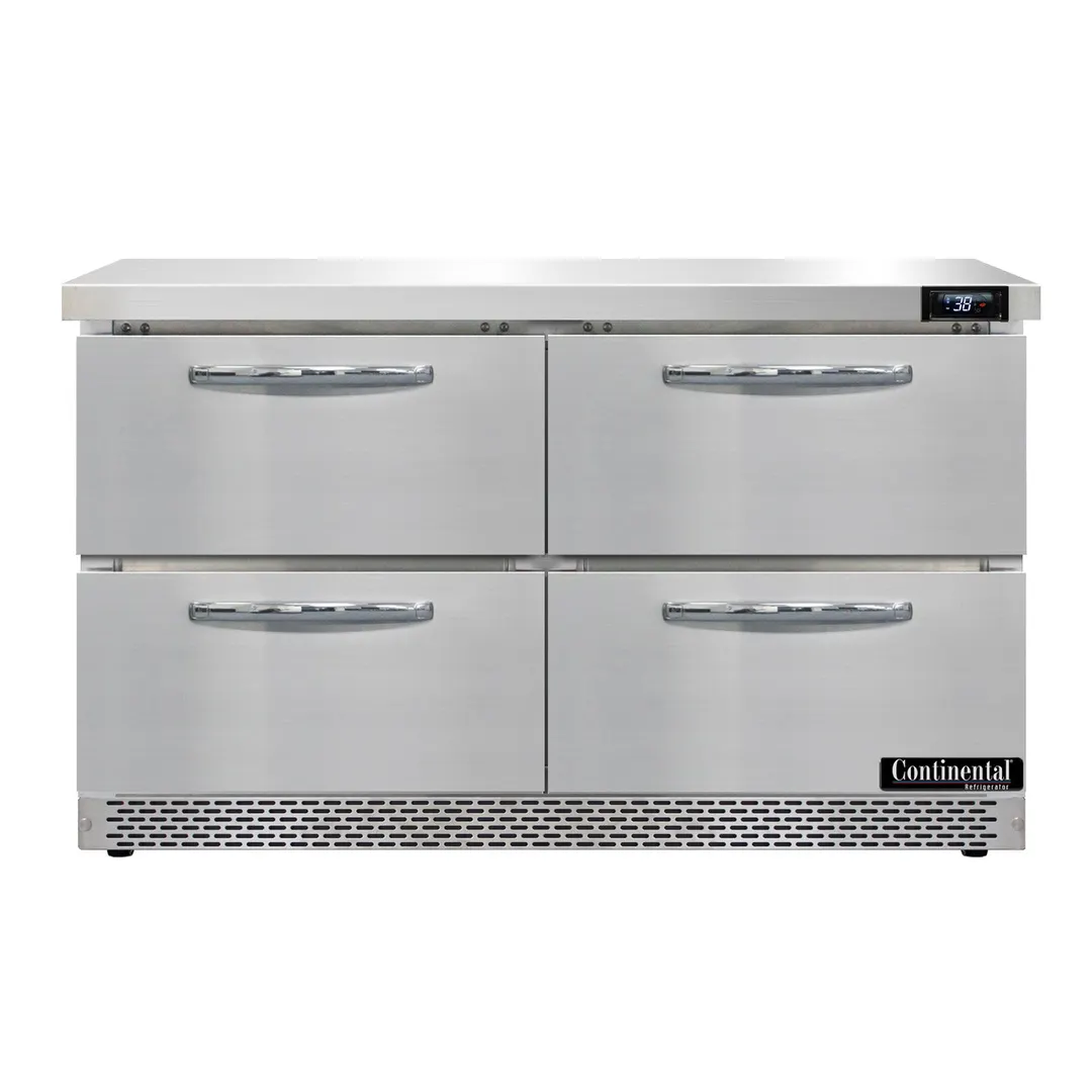 Continental Refrigerator SW48N-FB-D 48" 2-Section Worktop Refrigerator w/ 4 Drawers, 13.4 cu. ft.