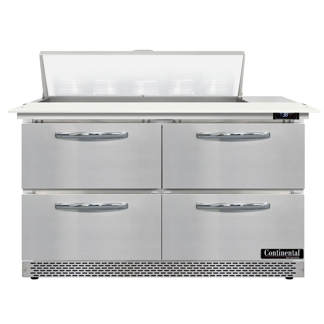 Continental Refrigerator SW48N10C-FB-D 48" Sandwich / Salad Prep Table w/ 4 Drawers, 10 Pans