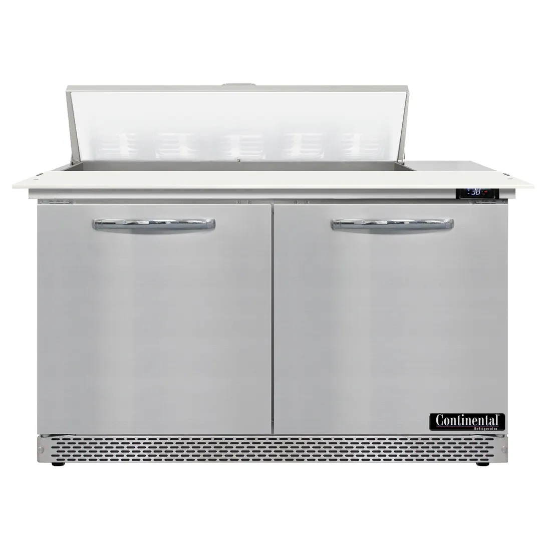 Continental Refrigerator SW48N10C-FB 48" Sandwich / Salad Prep Table w/ 2 Doors, 10 Pans