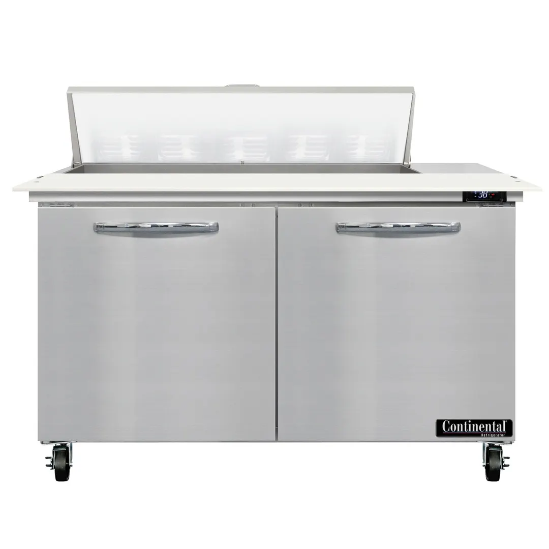 Continental Refrigerator SW48N10C 48" Sandwich / Salad Prep Table w/ 2 Doors, 10 Pans