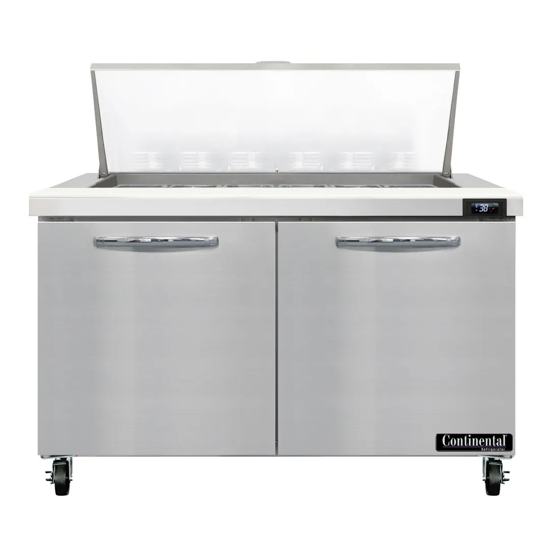 Continental Refrigerator SW48N18M 48" Mega Top Sandwich Prep Table w/ 2 Doors, 18 pans