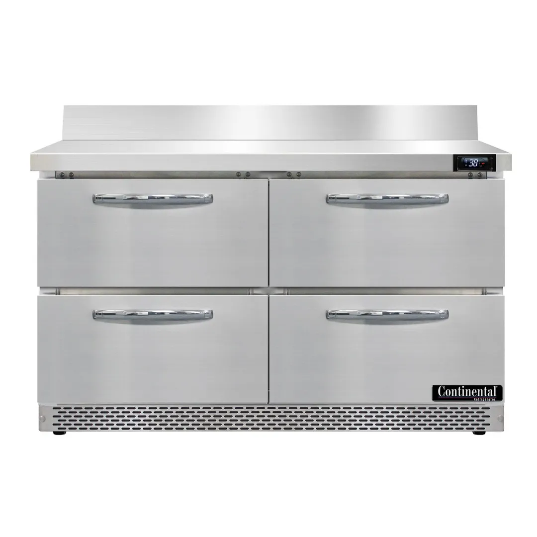Continental Refrigerator SW48NBS-FB-D 48" 2-Section WorkTop Refrigerator w/ 4 Drawers, 13.4 cu. ft.