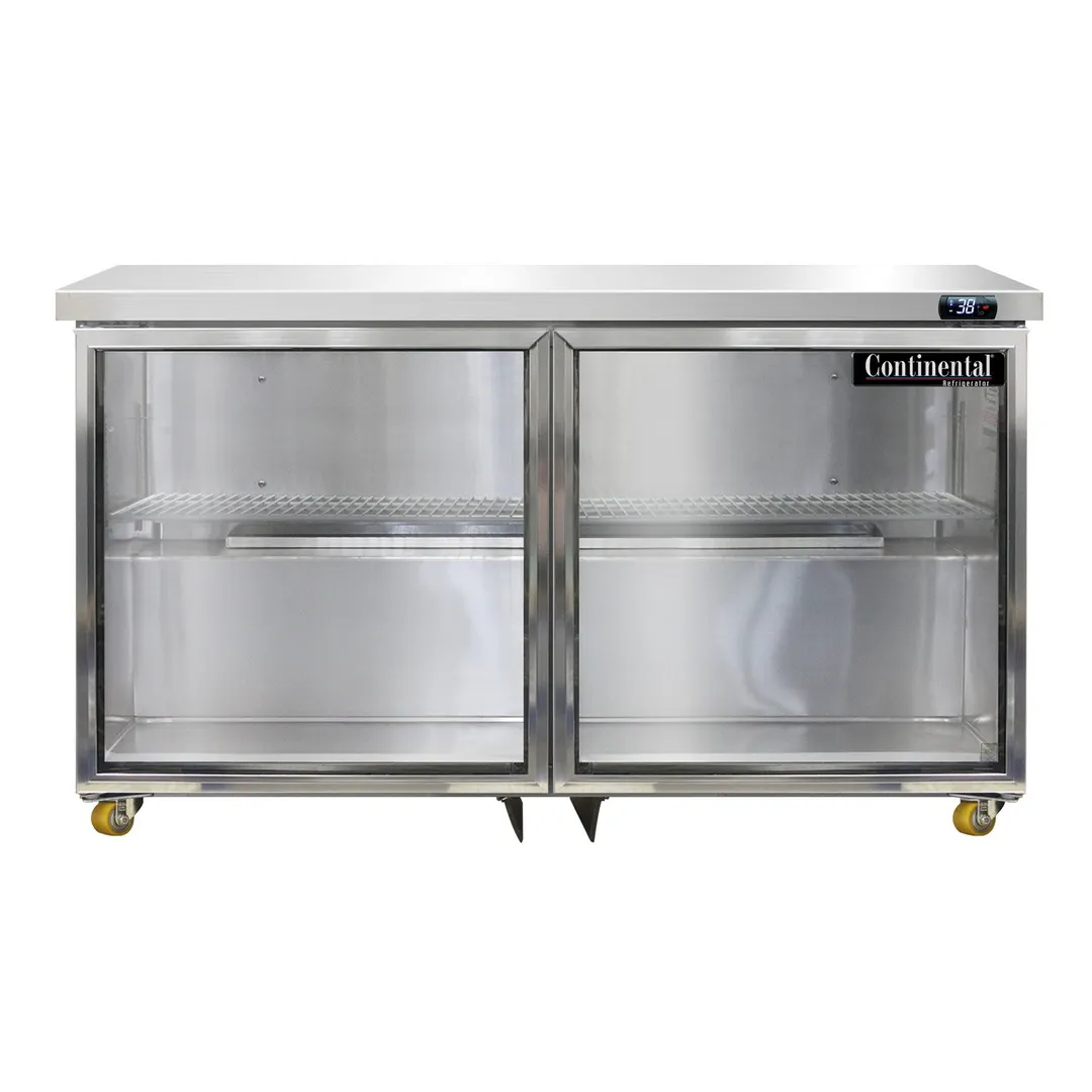 Continental Refrigerator SW48NGD-U 48" Undercounter Refrigerator w/ 2 Glass Doors, 13.4 cu. ft.