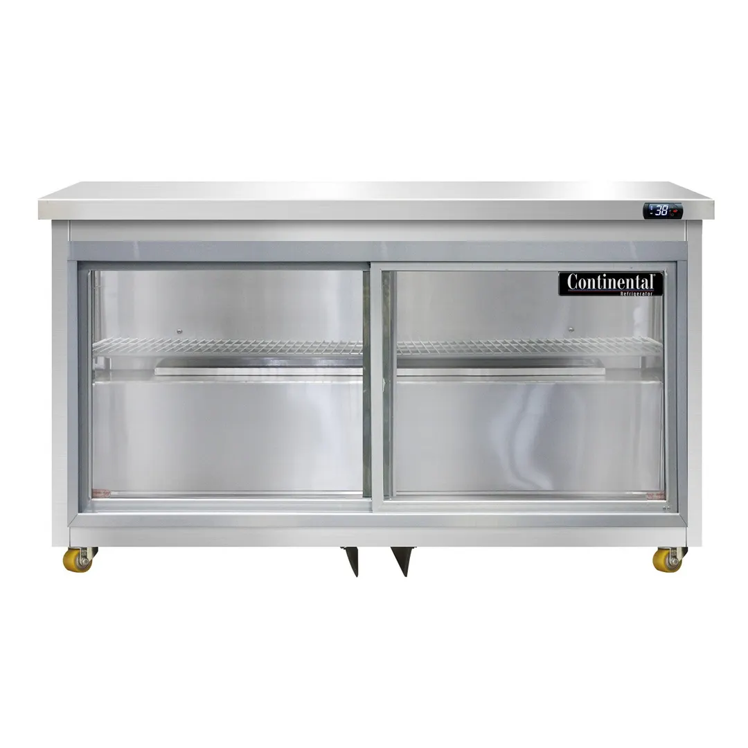 Continental Refrigerator SW48NSGD-U 48" Undercounter Refrigerator w/ 2 Sliding Glass Doors