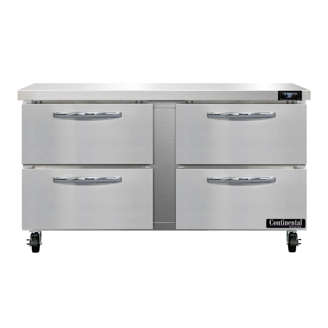 Continental Refrigerator SW60N-D 60" 2-Section Worktop Refrigerator w/ 4 Drawers, 17 cu. ft.