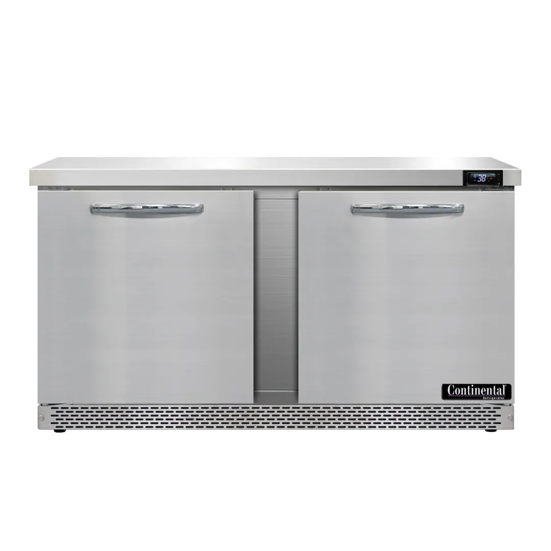 Continental Refrigerator SW60N-FB 60" 2-Section Worktop Refrigerator w/ 2 Doors, 17 cu. ft.