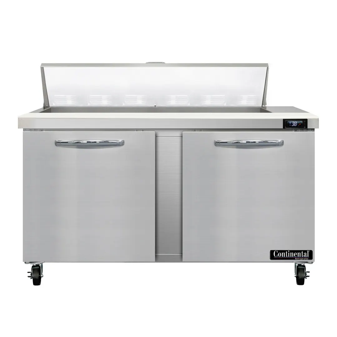 Continental Refrigerator SW60N12 60" Sandwich / Salad Prep Table w/ 2 Doors, 12 Pans