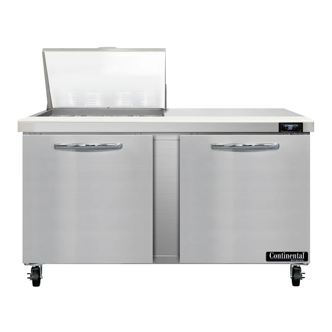 Continental Refrigerator SW60N12M 60" Mega Top Sandwich Prep Table w/ 2 Doors, 12 pans