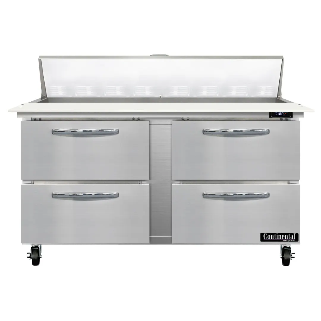 Continental Refrigerator SW60N16C-D 60" Sandwich / Salad Prep Table w/ 4 Drawers, 16 Pans