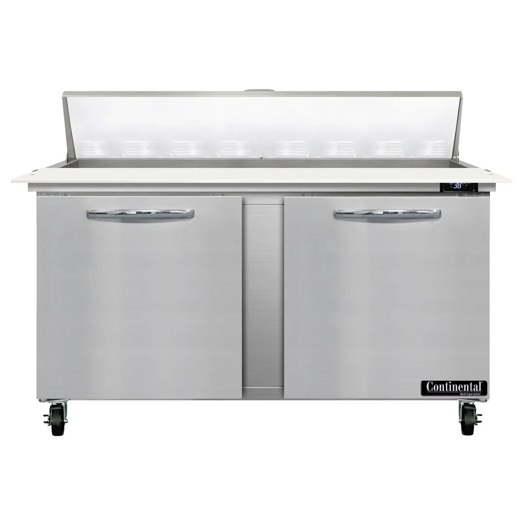 Continental Refrigerator SW60N16C 60" Sandwich / Salad Prep Table w/ 2 Doors, 16 Pans