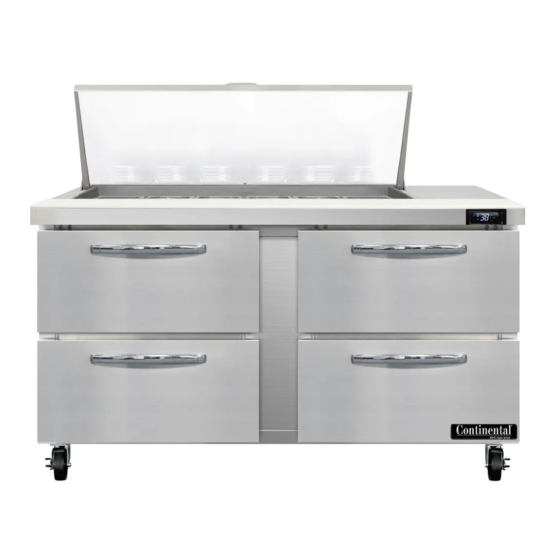 Continental Refrigerator SW60N18M-D 60" Mega Top Sandwich Prep Table w/ 4 Drawers, 18 pans