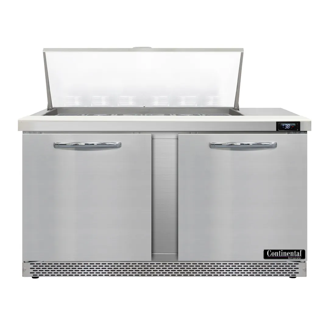 Continental Refrigerator SW60N18M-FB 60" Mega Top Sandwich Prep Table w/ 2 Doors, 18 pans