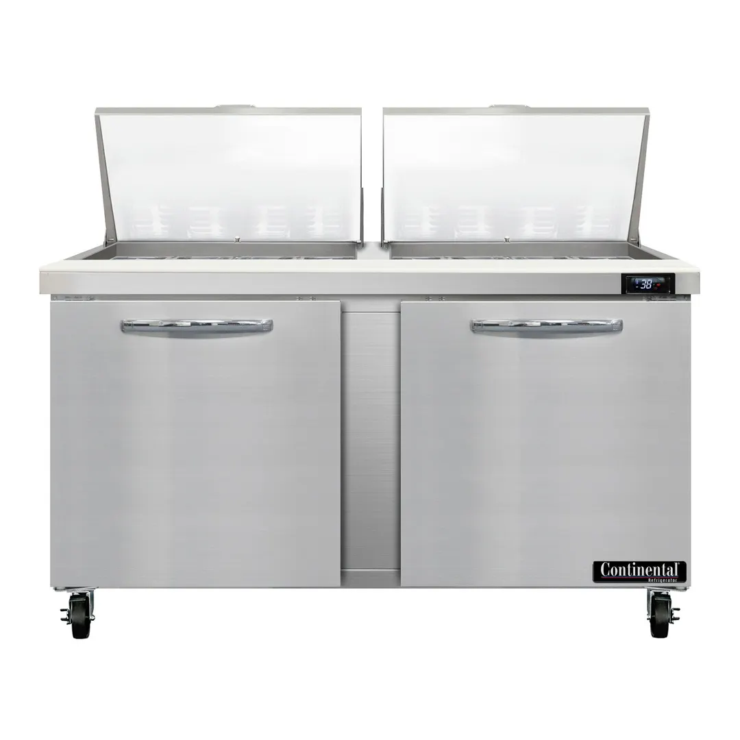 Continental Refrigerator SW60N24M 60" Mega Top Sandwich Prep Table w/ 2 Doors, 24 pans