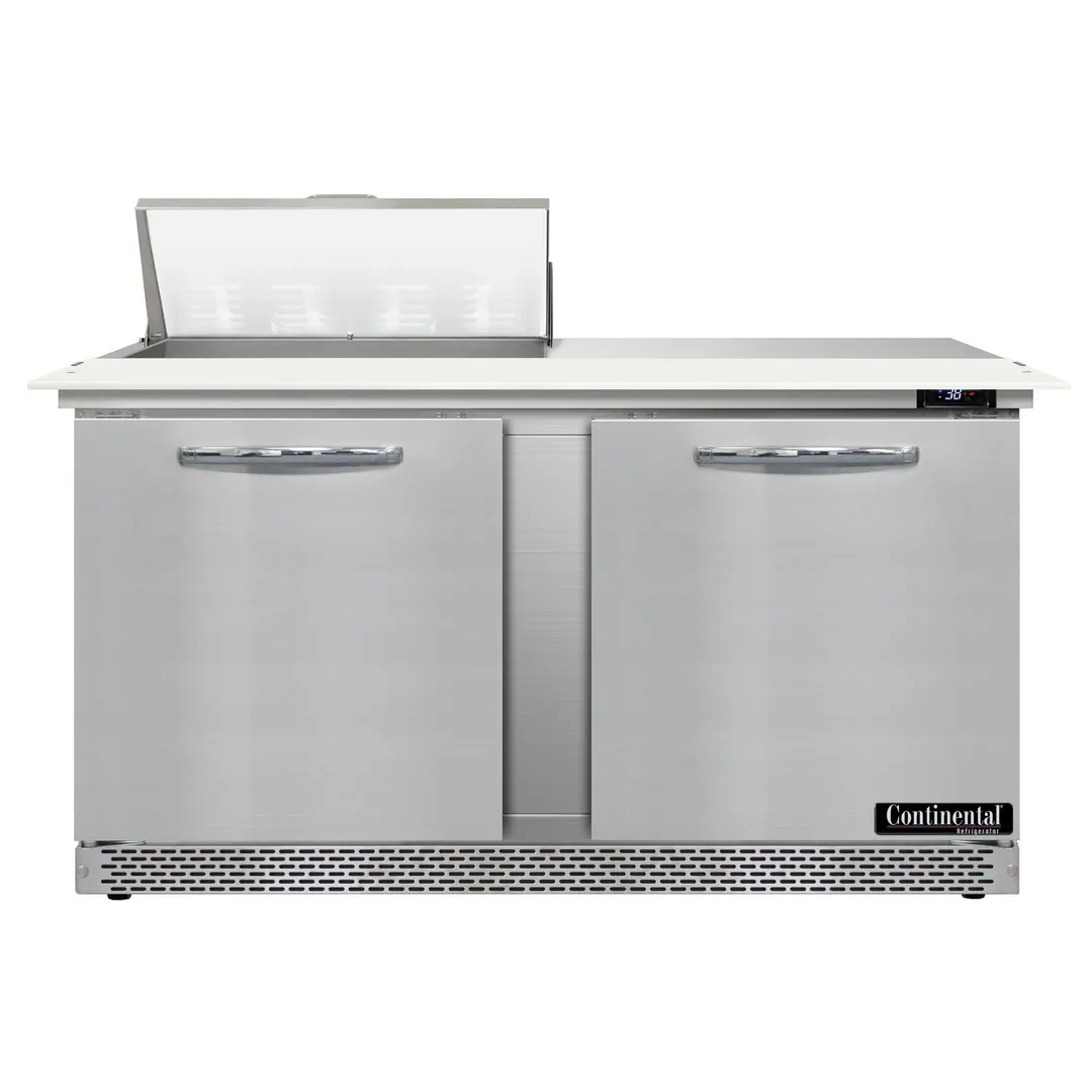 Continental Refrigerator SW60N8C-FB 60" Sandwich / Salad Prep Table w/ 2 Doors, 8 Pans