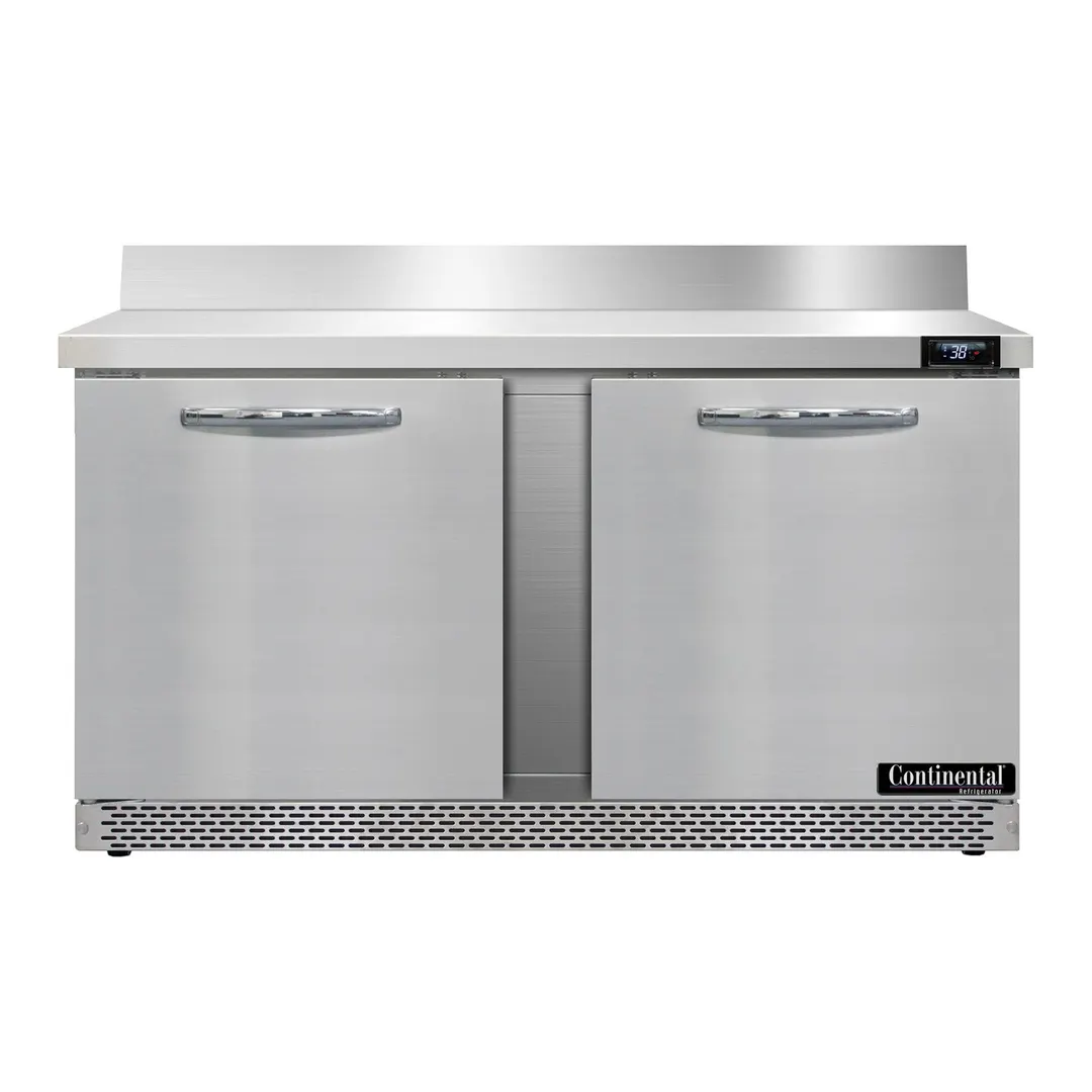Continental Refrigerator SW60NBS-FB 60" 2-Section Worktop Refrigerator w/ 2 Doors, 17 cu. ft.