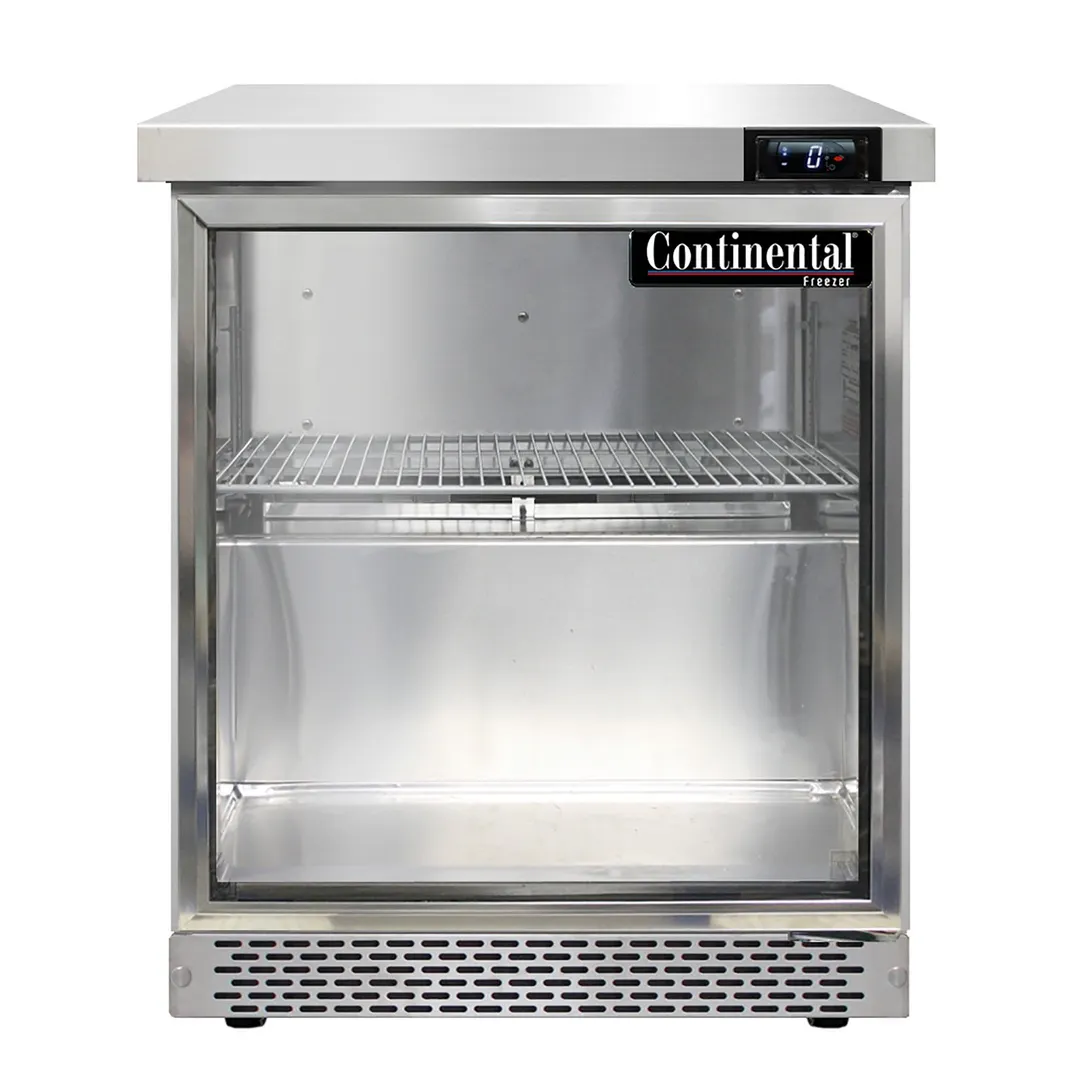 Continental Refrigerator SWF27NGD-FB 27" 1-Section Worktop Freezer w/ 1 Glass Door, 7.4 cu. ft.