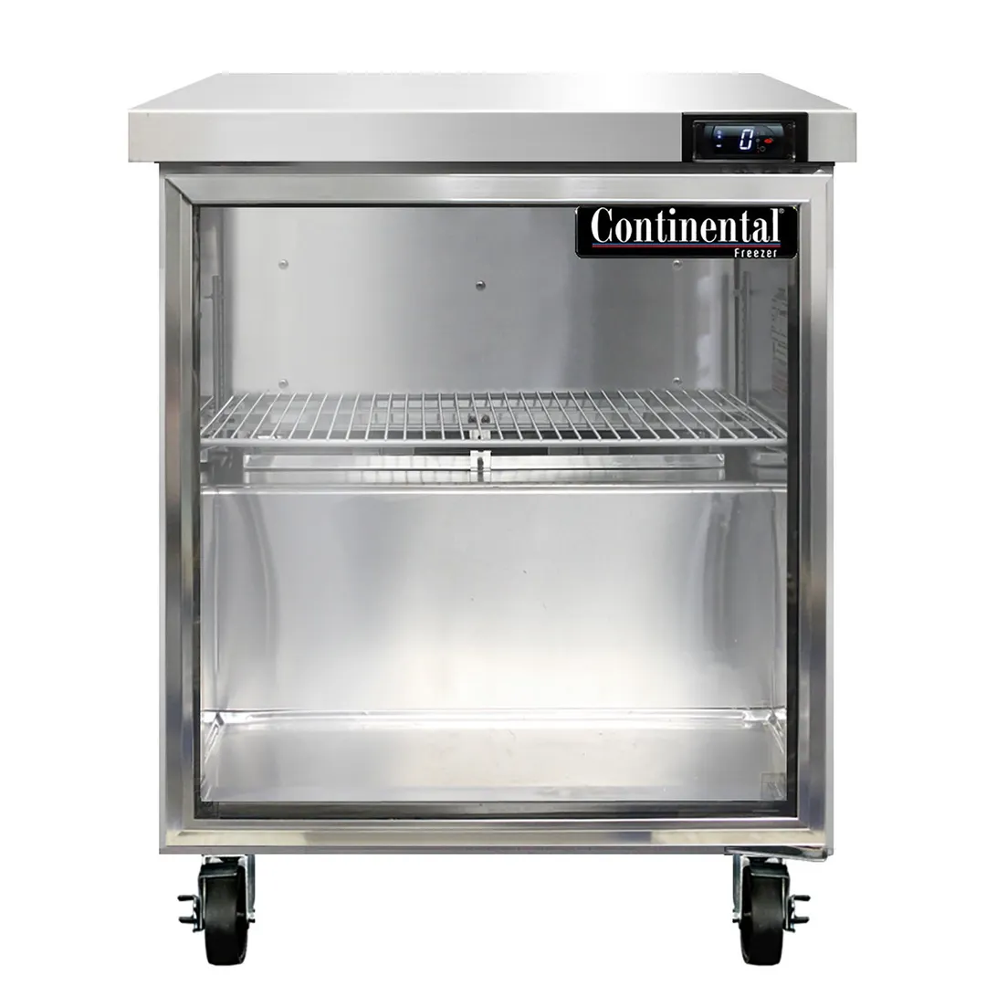 Continental Refrigerator SWF27NGD 27" 1-Section Worktop Freezer w/ 1 Glass Door, 7.4 cu. ft.