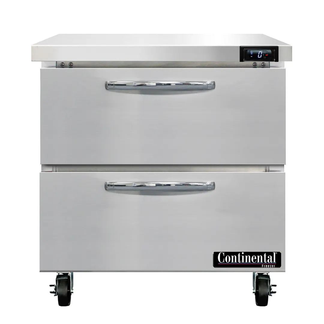 Continental Refrigerator SWF32N-D 32" 1-Section Worktop Freezer w/ 2 Drawers, 9 cu. ft.
