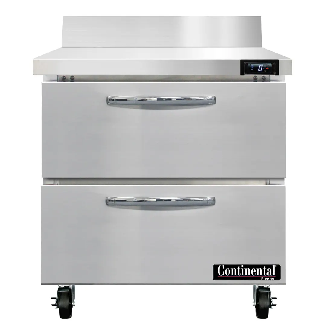 Continental Refrigerator SWF32NBS-D 32" 1-Section Worktop Freezer w/ 2 Drawers, 9 cu. ft.