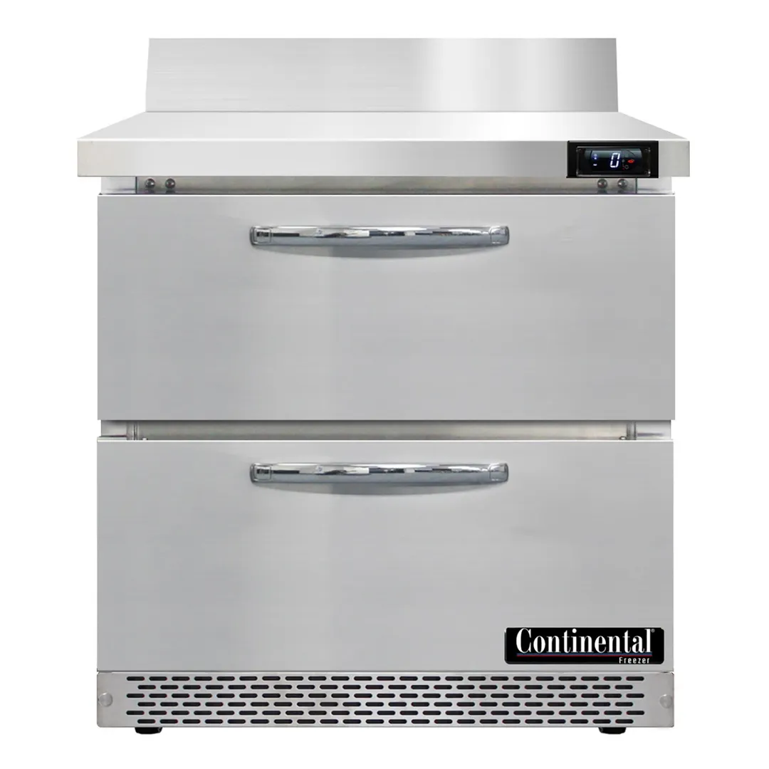 Continental Refrigerator SWF32NBS-FB-D 32" 1-Section Worktop Freezer w/ 2 Drawers, 9 cu. ft.