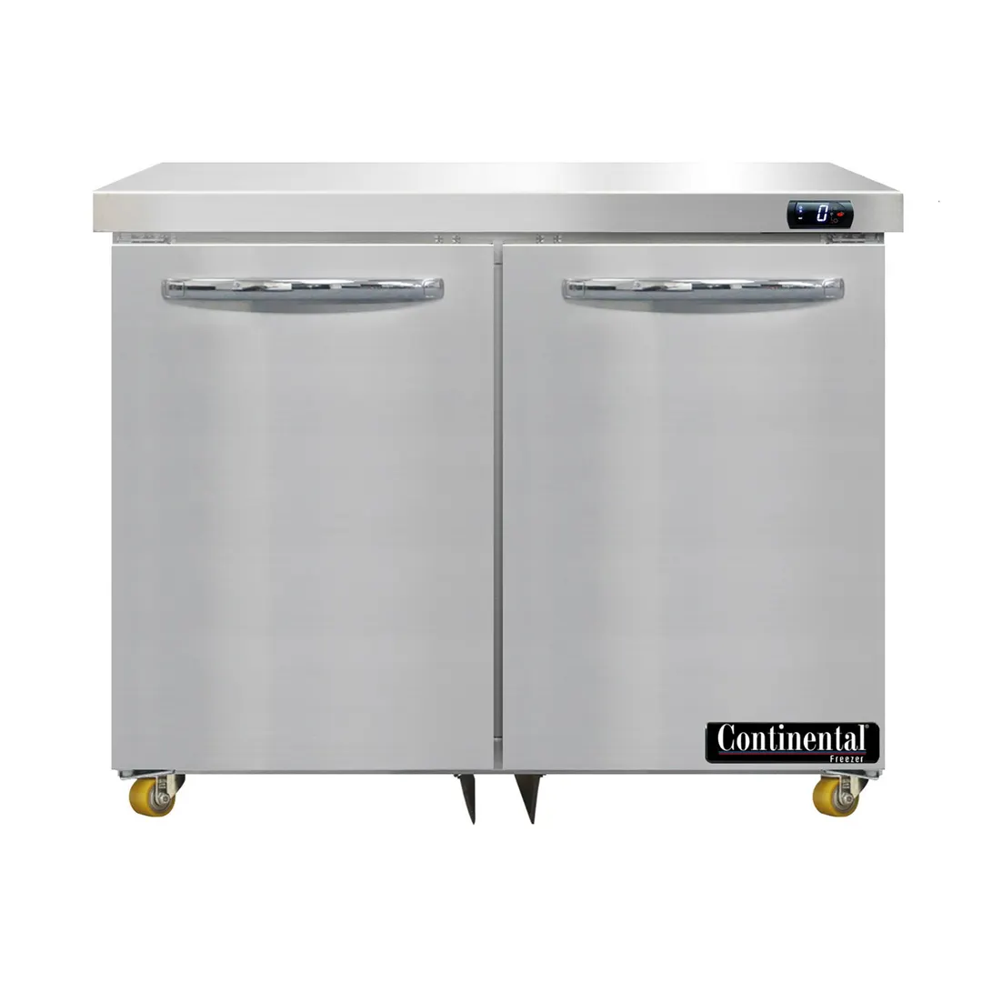 Continental Refrigerator SWF36N-U 36" 2-Door Undercounter Freezer, Stainless Steel, Front Breathing, 10.3 cu. ft.
