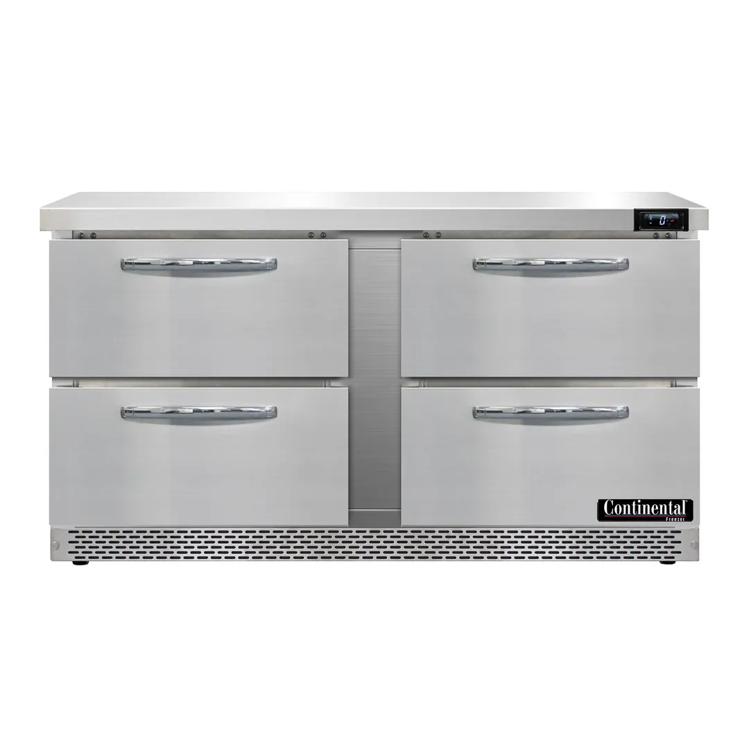 Continental Refrigerator SWF60N-FB-D 60" 2-Section Worktop Freezer w/ 4 Drawers, 17 cu. ft.