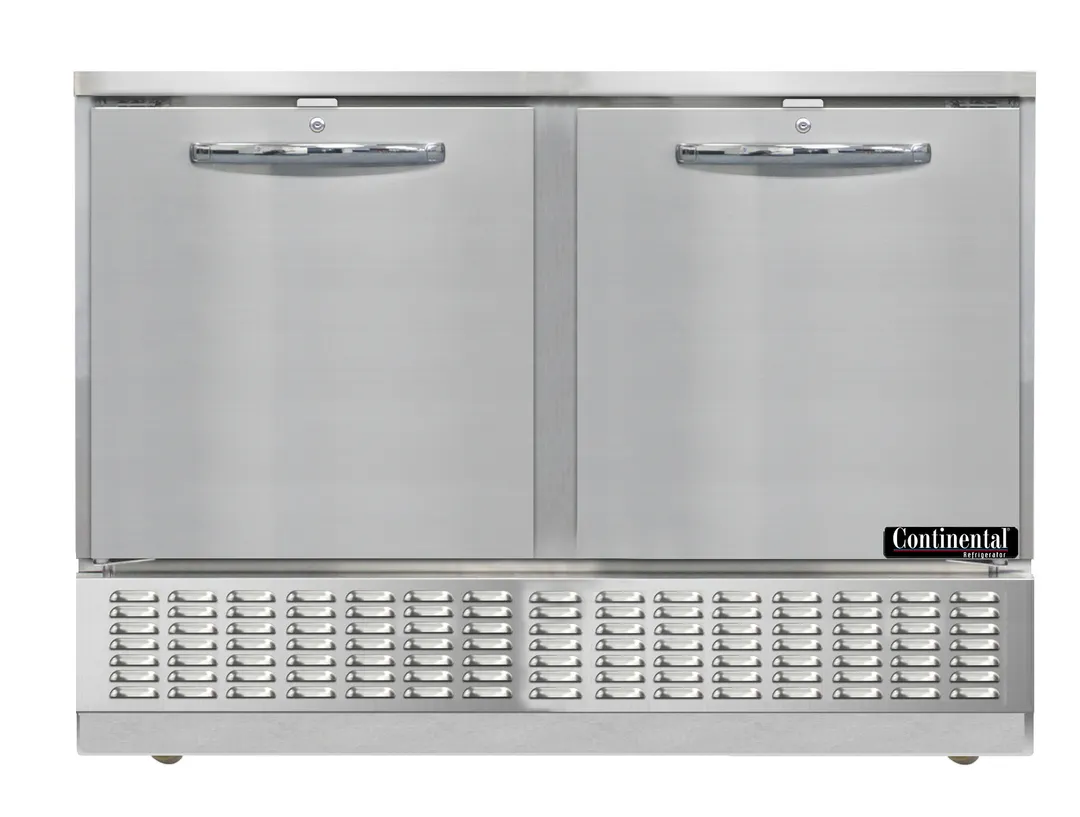 Continental Refrigerator UCF48SN 48" 2-Door Undercounter Freezer, Stainless Steel, Breathing, 8.6 cu. ft