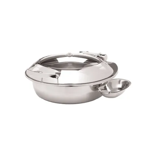CookTek 301309 Induction Chafing Dish - Round 4.5L Steel, Hinged Lid with Window, NSF