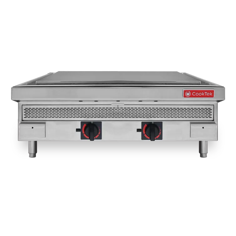 CookTek 680201 36" Countertop Induction Plancha, Two Zone, Chrome/Half Grooved Plate, 14 kW, 208/240v