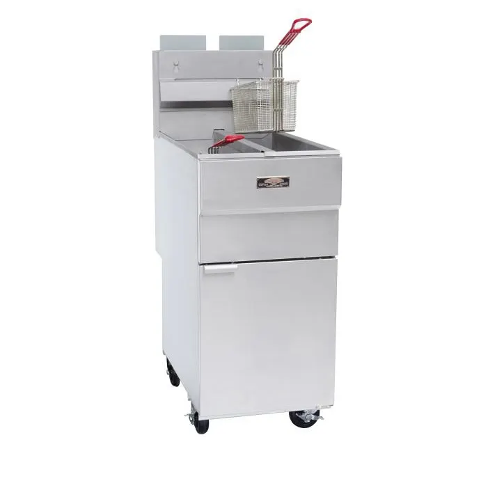 Copper Beech Range CBF-2525 Split Pot Floor Model Gas Fryer w/ (2) 25-lb Frypots, 2 Twin Baskets