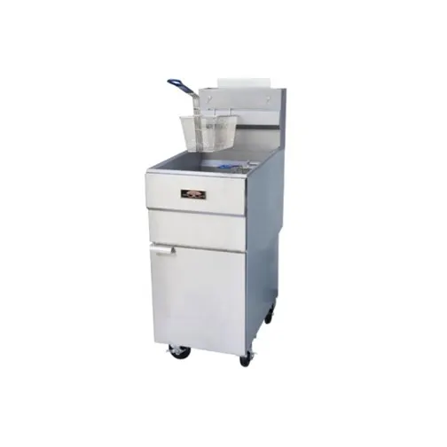 Copper Beech Range CBF-40 15" Full Pot Floor Model Gas Fryer w/ 40-lb Capacity, 2 Twin Baskets