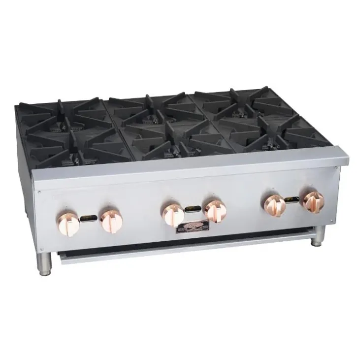 Copper Beech Range CBHP36-6 36" Countertop Gas Hotplate with (6) Burners, Manual Controls, 150.000 BTU
