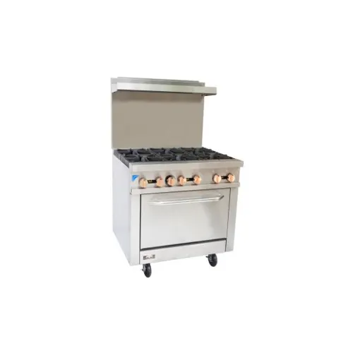 Copper Beech Range CBR-6 36" Gas Restaurant Range w/ (6) Open Burners, (1) Standard Oven, 215.000 BTU