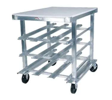 Winholt CR-72M Aluminum Mobile Can Storage Rack w/ Work Aluminum Top, 72 #10 or 96 #5 Cans Capacity