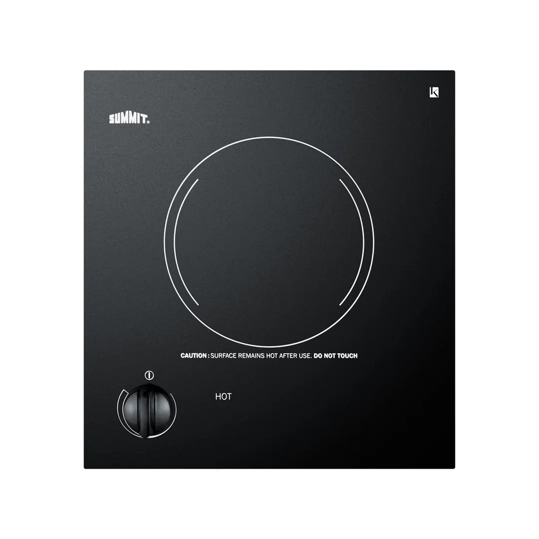 Summit CR1115 12" Electric Radiant Cooktop w/ (1) Burner, Black Ceramic Glass Surface, 1.2 kW, 115v