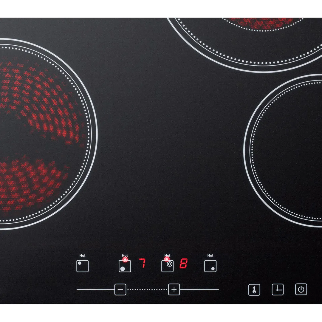 Summit CR4B23T5B 23 1/4" Electric Radiant Cooktop w/ (4) Burners, Black Ceramic Glass, Digital Controls, 6.4 kW, 220v