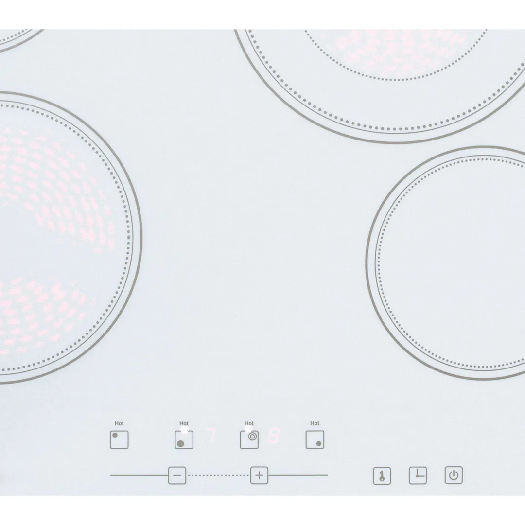 Summit CR4B23T6W 23 1/4" Electric Radiant Cooktop w/ (4) Burners, White Ceramic Glass, Digital Controls, 6.4 kW, 220v