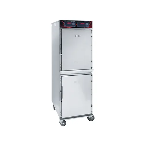 Cres Cor 1200HHSS2DX 2-Compartment Heated Holding Cabinet, Dutch Doors, 32-Pan Capacity, Stainless Steel, Mobile