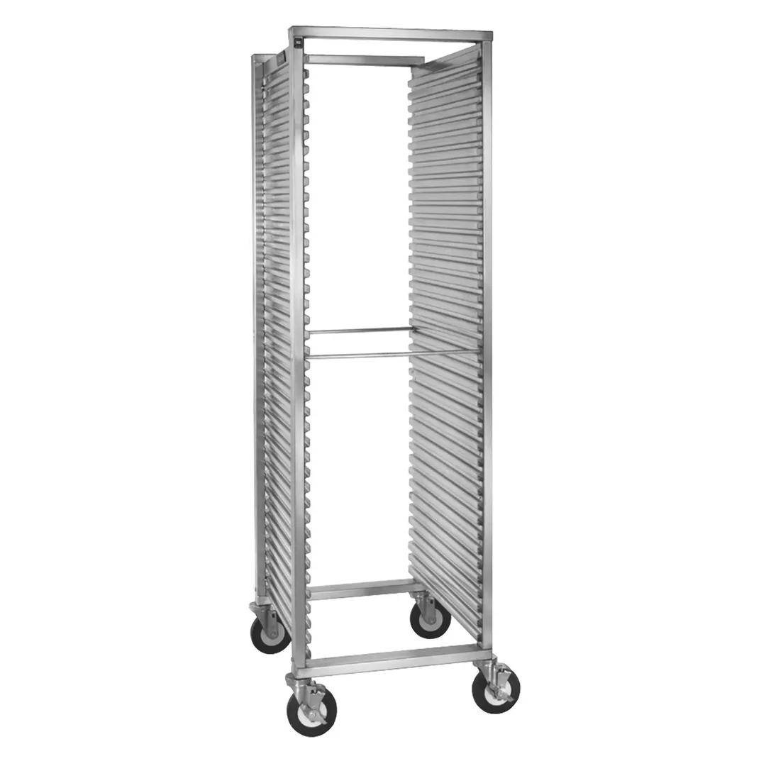 Cres Cor 2001833A 31 Pan End Load Aluminum Mobile Sheet Pan Rack with Closed Corrugated Sides, Stainless Steel Top